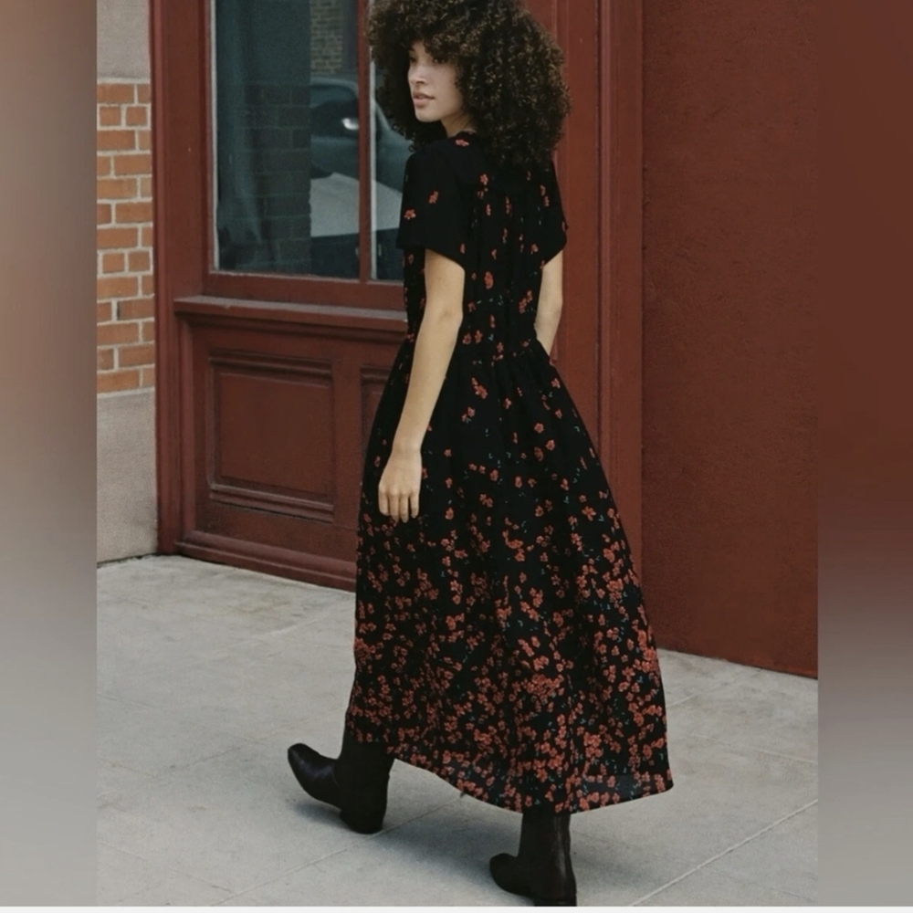 Christy Dawn Black and Red Floral Maxi Dress